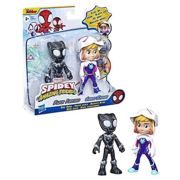 Marvel Spidey & His Amazing Friends Reveal 2-Pack, Black Panther Ghost-Spider - Picture 3 of 6